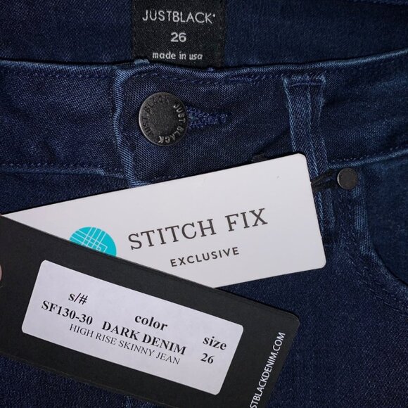JustBlack Denim - High Rise Skinny Jean - Dark Denim - Size 26 - Picture 2 of 6
